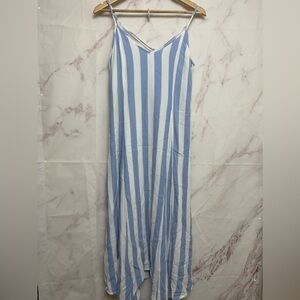 AMERICAN Eagle Stripe Spaghetti Tassel Tie Long Dress - G8